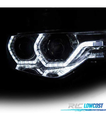 FARÓIS BMW F30 F31 11-15 XENON AFS ANGEL EYES LED DRL CROMO