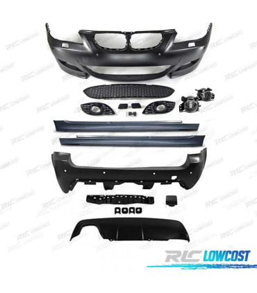 KIT CARROÇARIA BMW E61 TOURING 03-07 COM PDC COM NEVOEIROS LOOK M5