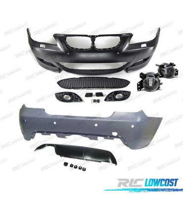 KIT PARA-CHOQUES BMW E60 03-07 COM NEVOEIROS + PDC LOOK M5