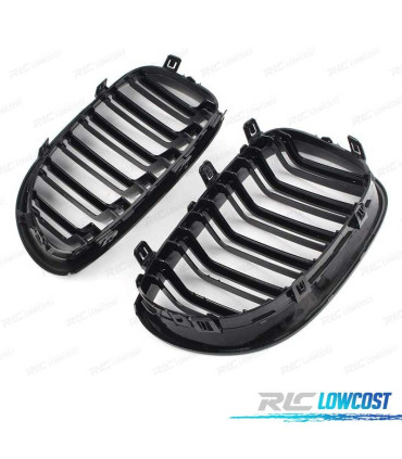 GRELHAS FRONTAIS DUPLAS BMW E60 03-10 PRETO BRILHANTE LOOK M5