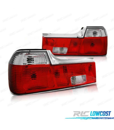 FAROLINS TRASEIROS BMW E32 86-94 VERMELHO BRANCO LEX