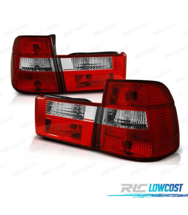 FAROLINS TRASEIROS BMW E34 TOURING 91-96 VERMELHO BRANCO