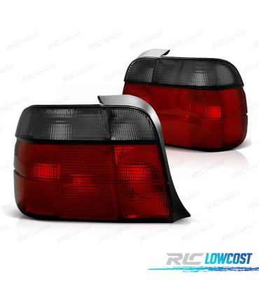 FAROLINS TRASEIROS COMPACT BMW E36 90-99 VERMELHO FUMADO LEX