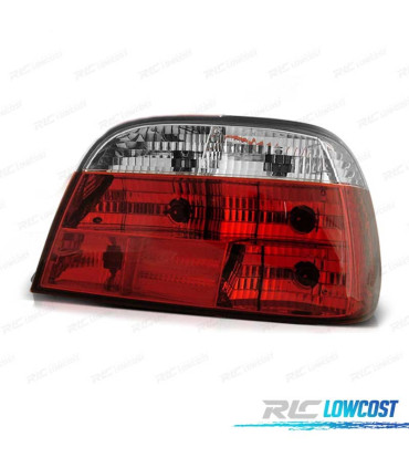 FAROLINS TRASEIROS BMW E38 SEDAN 94-01VERMELHO BRANCO LEX