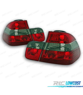 FAROLINS TRASEIROS BMW SEDAN E46 01-05 VERMELHO FUMADO