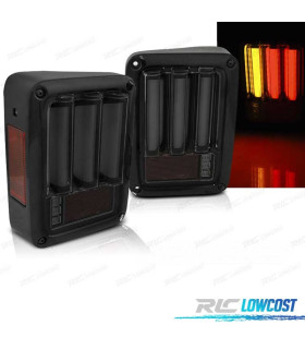 FAROLINS TRASEIROS PARA JEEP WRANGLER JK 07-18 LED BAR FUMADO PRETO