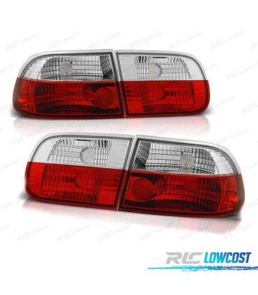 FAROLINS TRASEIROS HONDA CIVIC 91-95 3D VERMELHO BRANCO LEX