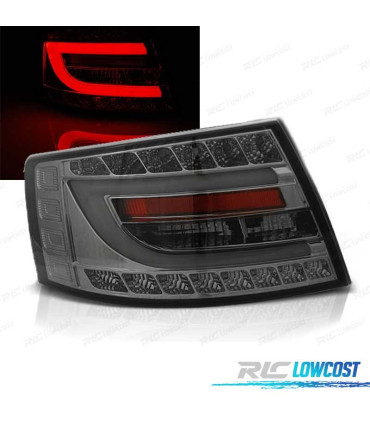 FAROLINS TRASEIROS LED AUDI A6 C6 SEDAN 04-08 FUMADOS 7PIN