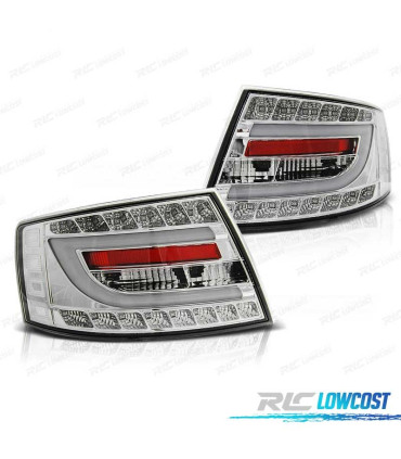 FAROLINS TRASEIROS AUDI A6 C6 SEDAN 04-08 CROMADO LED 7PIN