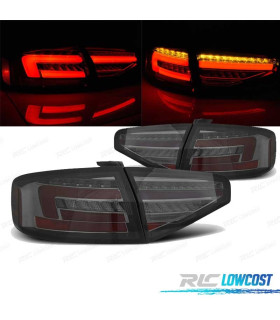 FAROLINS TRASEIROS PARA AUDI A4 B8 12-15 SEDAN LED DINÂMICOS FUMADO POR HALÓGENA