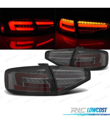 FAROLINS TRASEIROS PARA AUDI A4 B8 12-15 SEDAN LED DINÂMICOS FUMADO POR HALÓGENA