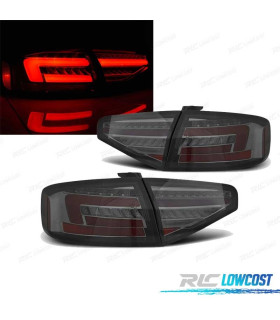 FAROLINS TRASEIROS PARA AUDI A4 B8 12-15 SEDAN LED DINÂMICOS FUMADO POR LED