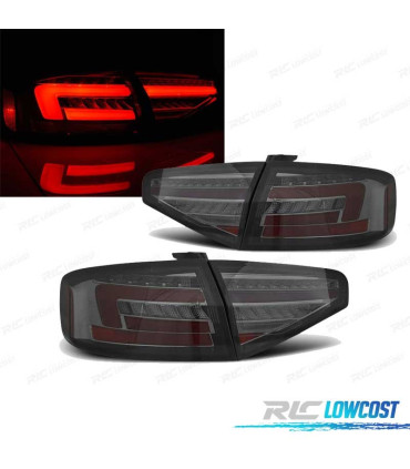 FAROLINS TRASEIROS PARA AUDI A4 B8 12-15 SEDAN LED DINÂMICOS FUMADO POR LED