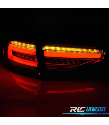 FAROLINS TRASEIROS PARA AUDI A4 B8 12-15 SEDAN LED DINÂMICOS FUMADO POR LED