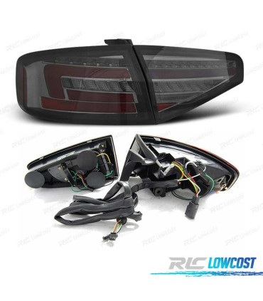 FAROLINS TRASEIROS PARA AUDI A4 B8 12-15 SEDAN LED DINÂMICOS FUMADO POR LED