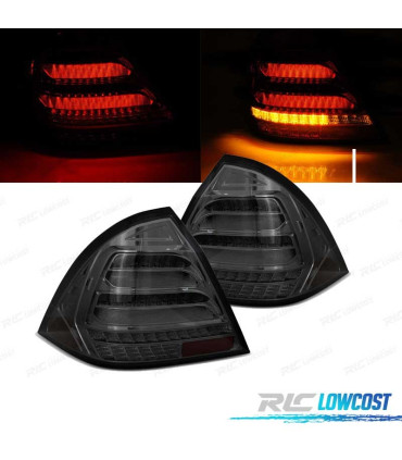 FAROLINS TRASEIROS MERCEDES CLASE C W203 SEDAN 00-04 LED DINÁMICOS FUMADO