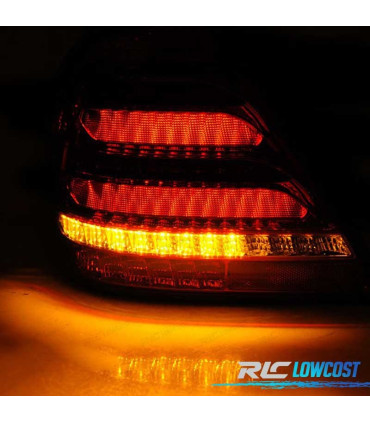 FAROLINS TRASEIROS MERCEDES CLASE C W203 SEDAN 00-04 LED DINÁMICOS FUMADO