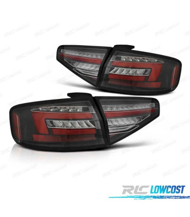 FAROLINS TRASEIROS AUDI A4 B8 12-15 SEDAN LED DINÁMICOS PRETO POR HALÓGENA