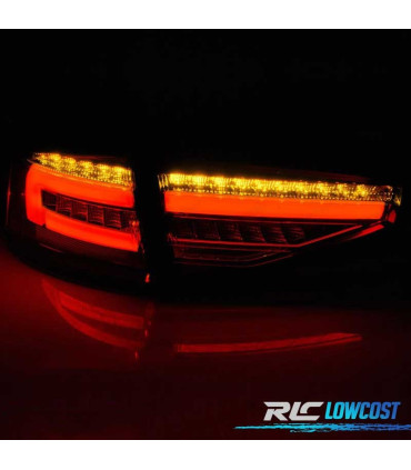 FAROLINS TRASEIROS AUDI A4 B8 12-15 SEDAN LED DINÁMICOS PRETO POR HALÓGENA
