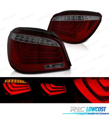 FAROLINS TRASEIROS BMW E60 LCI 07-10 SEDAN LED VERMELHO FUMADO