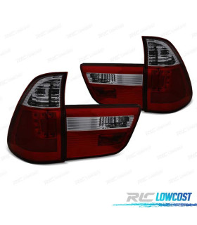 FAROLINS TRASEIROS BMW X5 E53 99-03 VERMELHO FUMADO LED