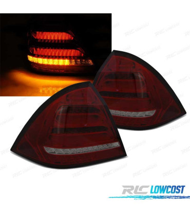 FAROLINS TRASEIROS MERCEDES CLASE C W203 SEDAN 00-04 LED DINÁMICOS VERMELHO FUMADO