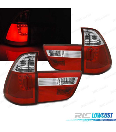 FAROLINS TRASEIROS BMW X5 E53 99-03 LED VERMELHO BRANCO