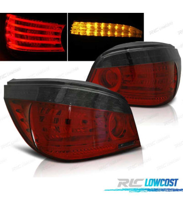 FAROLINS TRASEIROS BMW E60 SEDAN 03-07 LED VERMELHO FUMADO