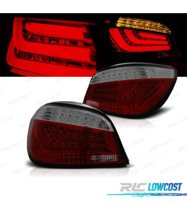 FAROLINS TRASEIROS BMW E60 SEDAN 03-07 LED VERMELHO FUMADO