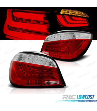 FAROLINS TRASEIROS BMW E60 SEDAN 03-07 LED VERMELHO BRANCO
