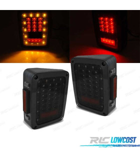 FAROLINS TRASEIROS JEEP WRANGLER JK 07-18 LED FUMADO