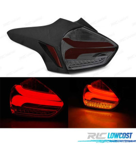 FAROLINS TRASEIROS PARA FORD FOCUS MK3 HATCHBACK 15-18 LED DINÁMICOS VERMELHO FUMADO