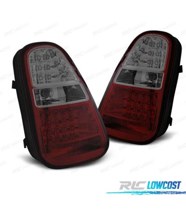 FAROLINS TRASEIROS MINI COOPER R50 R52 R53 04-06 LED VERMELHO FUMADO