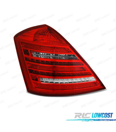 FAROLINS TRASEIROS MERCEDES W221 CLASE S 05-09 LED DINÁMICO LOOK W222 VERMELHO BRANCO