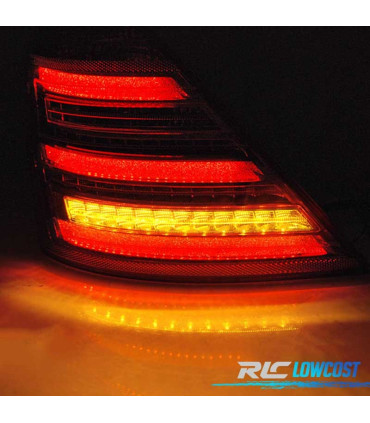FAROLINS TRASEIROS MERCEDES W221 CLASE S 05-09 LED DINÁMICO LOOK W222 VERMELHO BRANCO