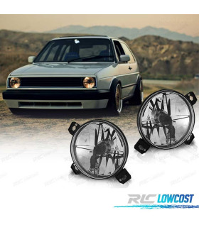 FARÓIS PARA VOLKSWAGEN VW GOLF MK2 83-91 CROMADO INTERNO