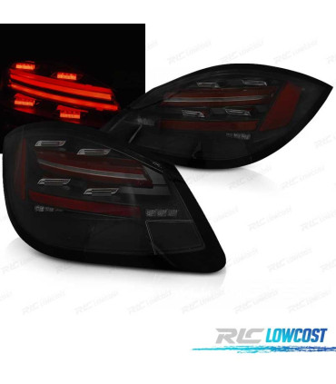 FAROLINS TRASEIROS PARA PORSCHE BOXSTER CAYMAN 987 09-12 LED BAR DINAMICOS PRETO FUMADO
