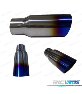 PONTEIRA DE ESCAPE 61-90MM AÇO INOX CORTE DIAGONAL AZUL QUEIMADO