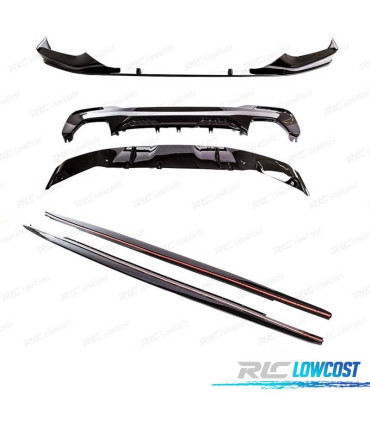 KIT SPOILERS PARA BMW G30 G31 17-19 LOOK M PERFORMANCE PRETO BRILHANTE