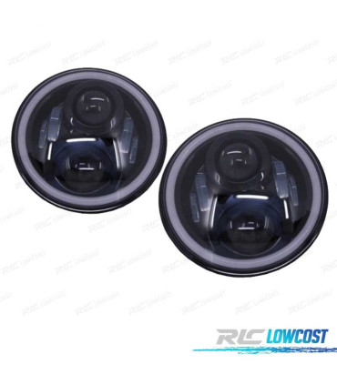 CONUNTO DE FARÓIS PARA JEEP WRANGLER TJ LJ JK 96-18 ANGEL EYES PRETOS