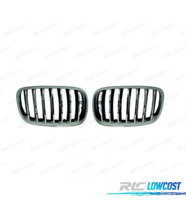 GRELHAS FRONTAIS BMW X5 E70 07-10 X6 E71 E72 08-14 PRETO CROMADA