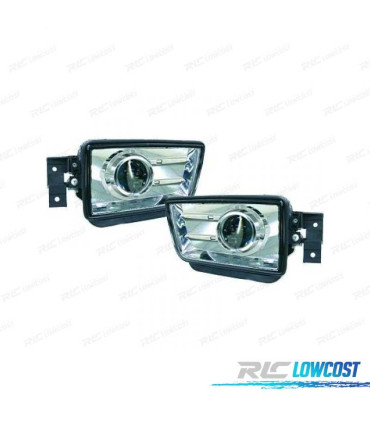 FARÓIS DE NEVOEIRO BMW E34 88-95 COM LUPA FUNDO CROMADO