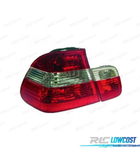 FAROLINS TRASEIROS BMW E46 98-01 VERMELHO BRANCO
