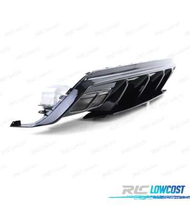 DIFUSOR TRASEIRO MERCEDES CLASE A W176 15-18 LOOK A45 AMG PRETO BRILHANTE + PONTEIRAS