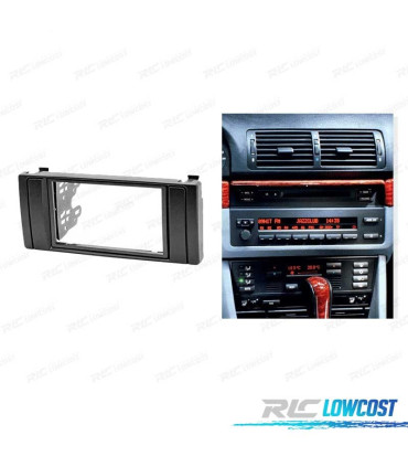 MOLDURA ADAPTADOR PRETO PARA RADIO 2-DIN PARA BMW SERIE 5 E39 Y X5 E53