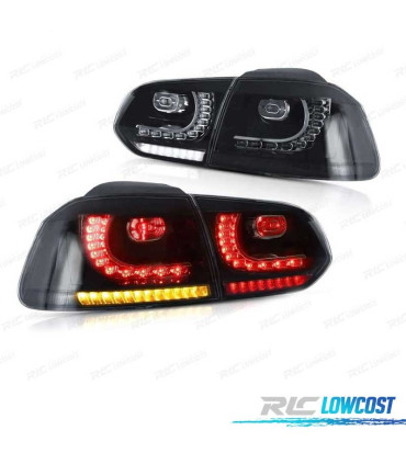 FAROLINS VOLKSWAGEN VW GOLF 6 08-12 FULL LED DINÂMICOS FUMADOS LOOK R20