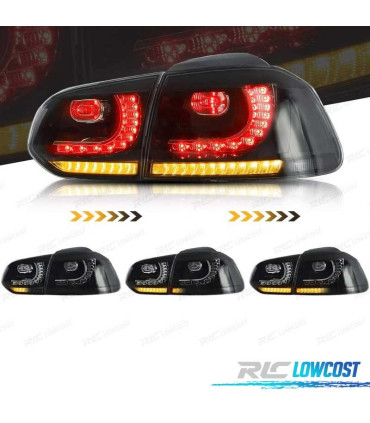 FAROLINS VOLKSWAGEN VW GOLF 6 08-12 FULL LED DINÂMICOS FUMADOS LOOK R20