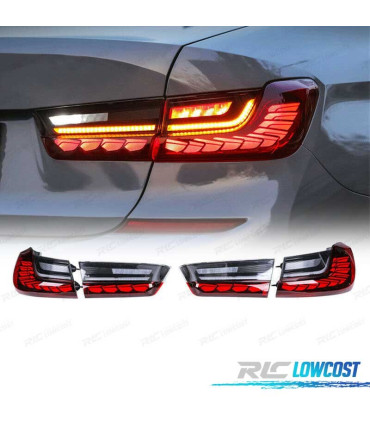 FAROLINS PARA BMW SERIE 3 G20 19-22 LIGHT BAR OLED DINAMICOS VERMELHO