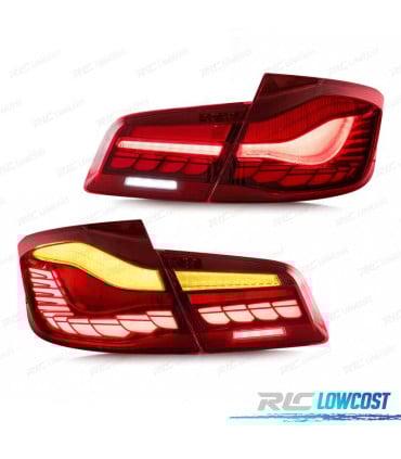 FAROLINS BMW F10 FULL LED DINAMICOS VERMELHO LIGHT BAR OLED