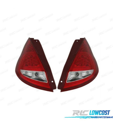 FAROLINS TRASEIROS LED PARA FORD FIESTA 08-12 VERMELHO BRANCO